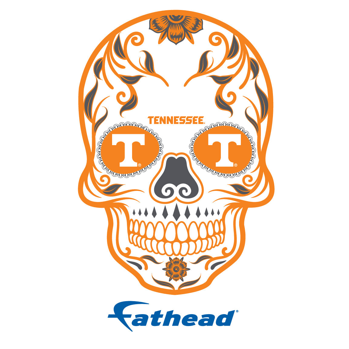 Tennessee Volunteers - 5 Sugar Skull Logo Minis (Mixed Sizes) - Official NCAA - Reusable Vinyl Decals
