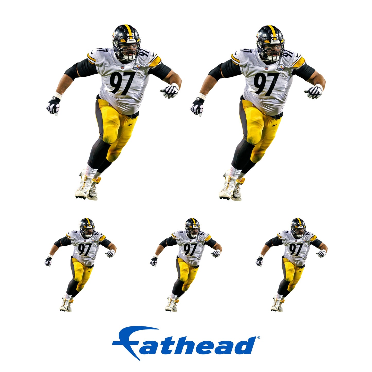 Cameron Heyward - 5 Minis (Mixed Sizes) - Official NFL - Pittsburgh Steelers - Reusable Vinyl Decals