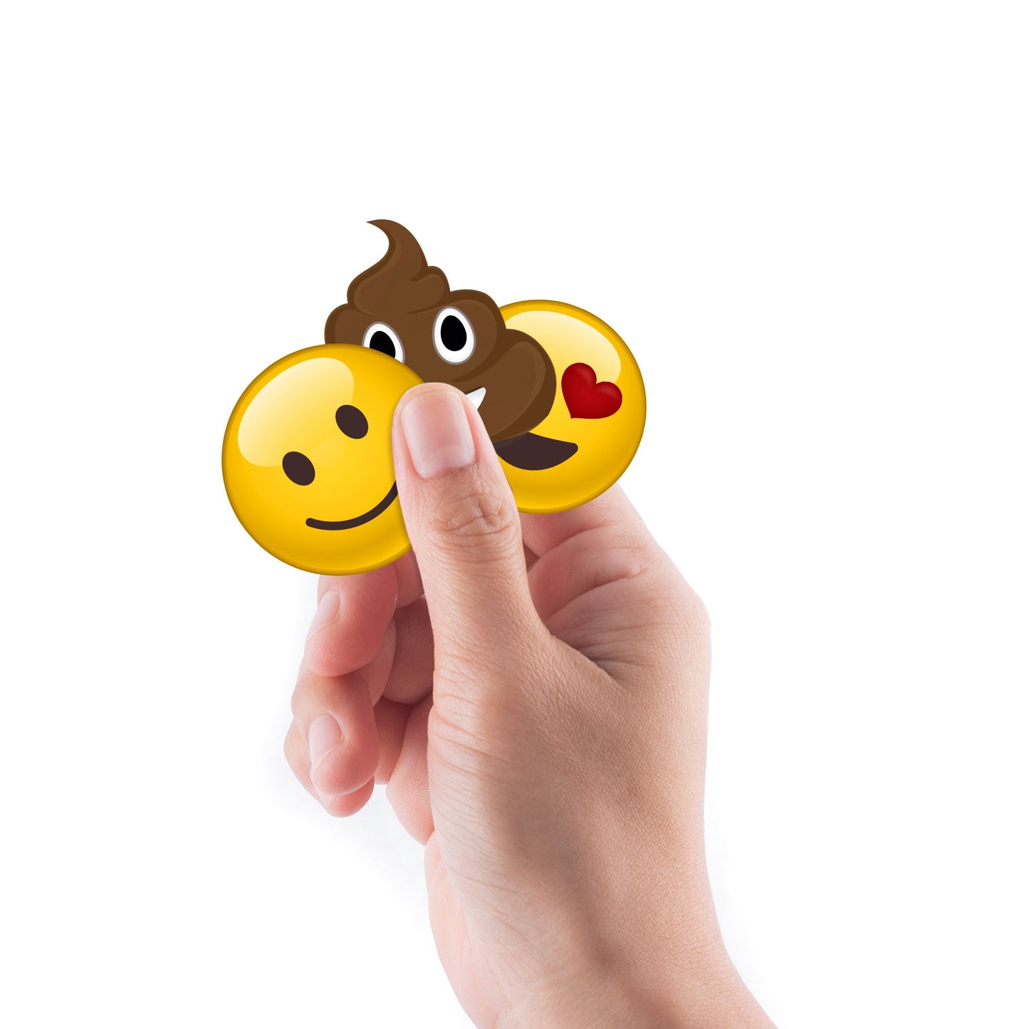 Sheet of 5 -Fathead Faces: Emoticons Kawaii Mini Minis        -   Removable    Adhesive Decal