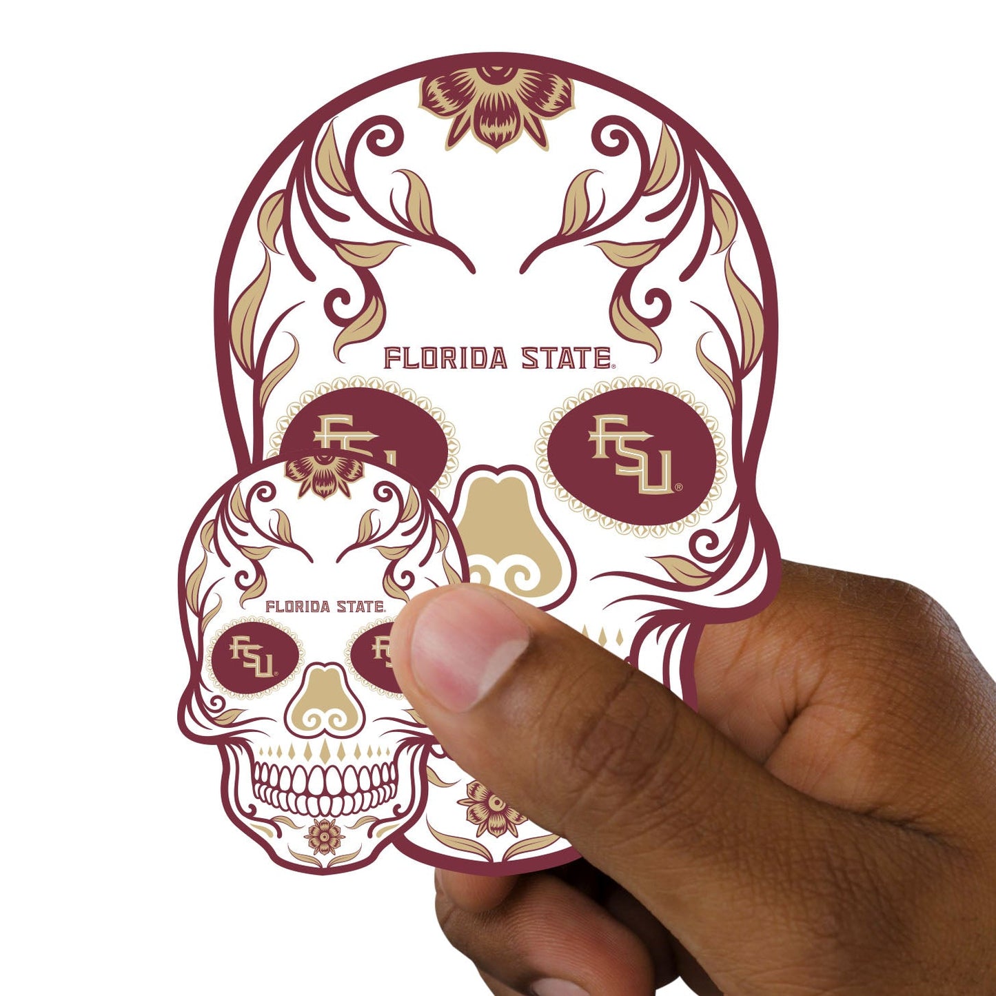 Florida State Seminoles - 5 Sugar Skull Logo Minis (Mixed Sizes) - Official NCAA - Reusable Vinyl Decals