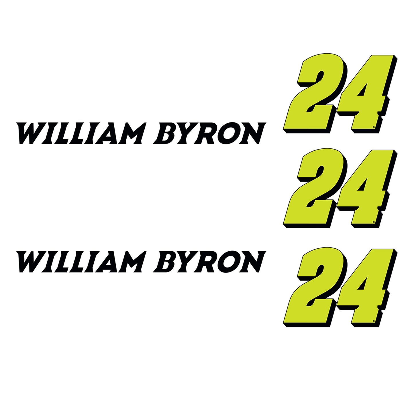William Byron - 5 Logo Minis (Mixed Sizes) - Official NASCAR - Reusable Vinyl Decals