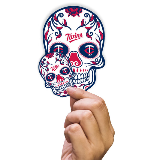 Minnesota Twins - 5 Sugar Skull Logo Minis (Mixed Sizes) - Official MLB - Reusable Vinyl Decals