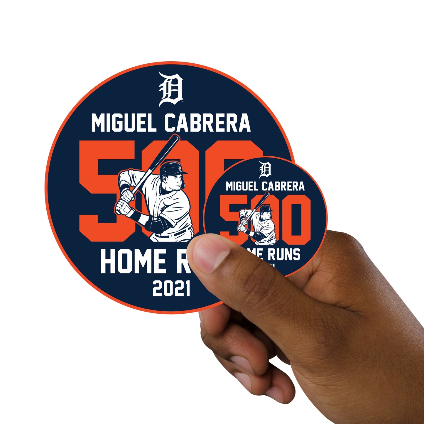 Miguel Cabrera - 5 Logo Minis (Mixed Sizes) - Official MLB - Detroit Tigers - Reusable Vinyl Decals