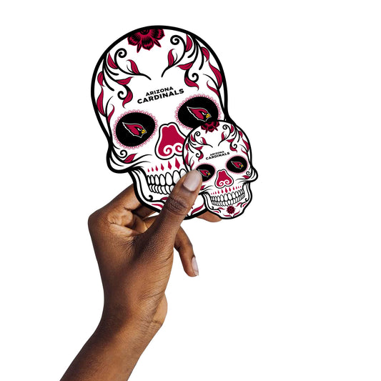 Arizona Cardinals - 5 Sugar Skull Minis (Mixed Sizes) - Official NFL - Reusable Vinyl Decals