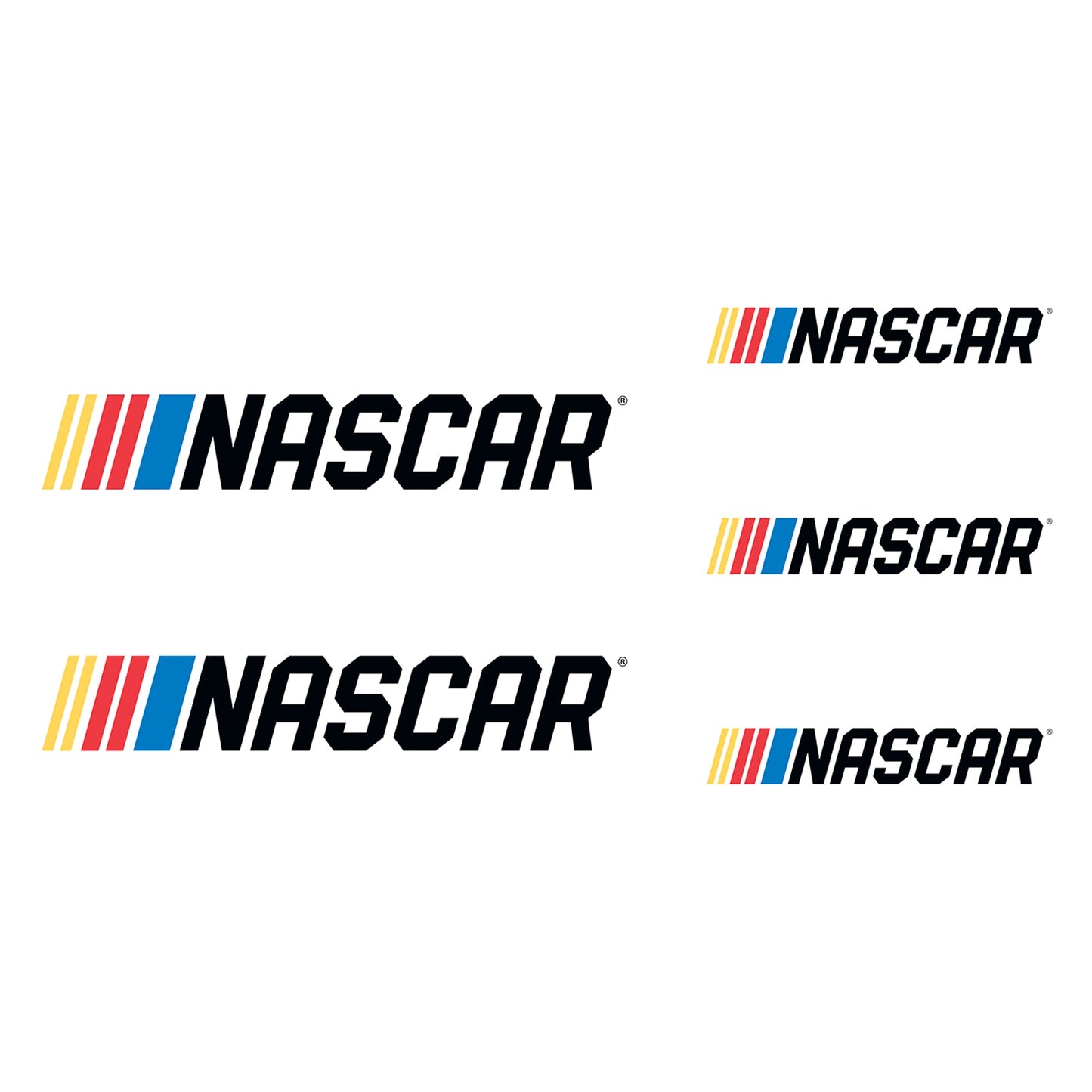 NASCAR - 5 Logo Minis (Mixed Sizes) - Official NASCAR - Reusable Vinyl Decals