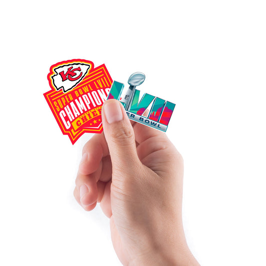 Kansas City Chiefs - 5 Logo Minis (Mixed Sizes) - Official NFL - Super Bowl LVII Champions - Reusable Vinyl Decals