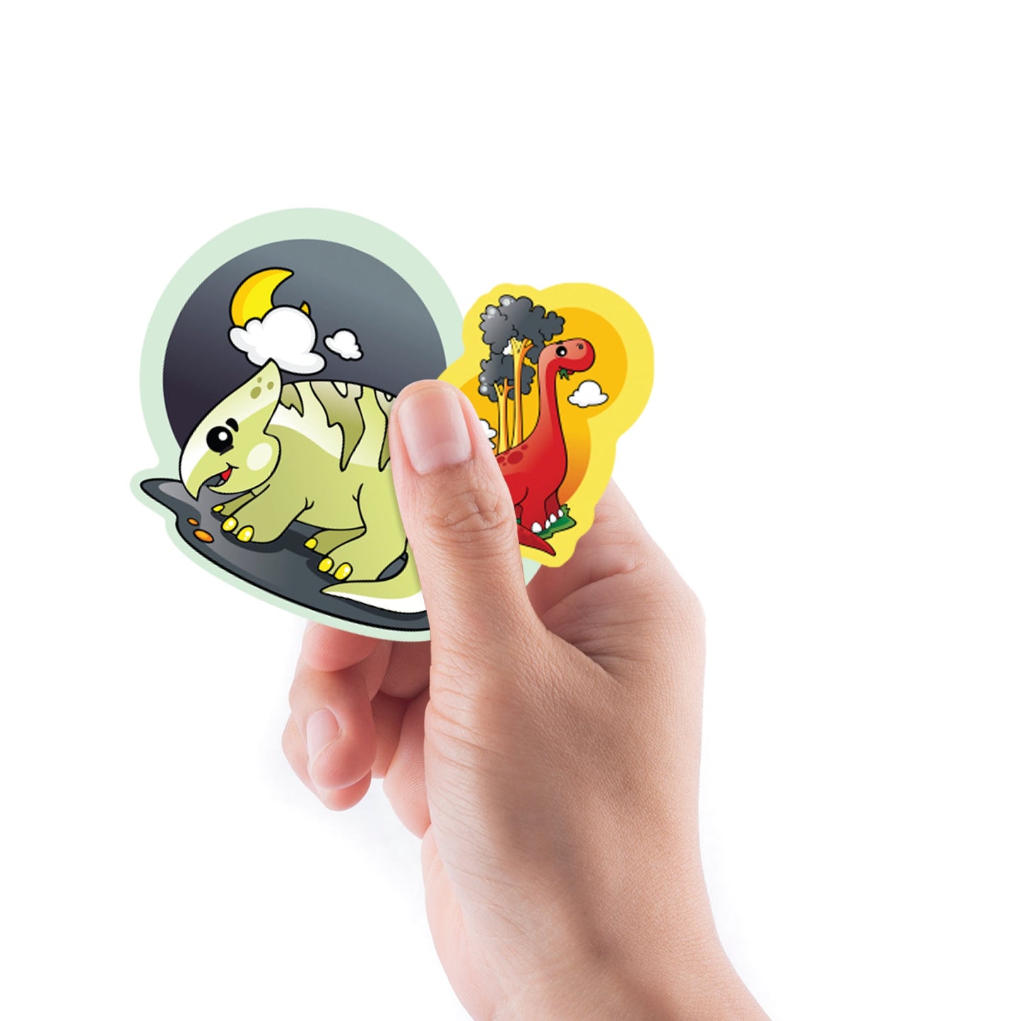 Sheet of 5 -Dinosaur: Dinosaur Cartoon Minis        -   Removable    Adhesive Decal