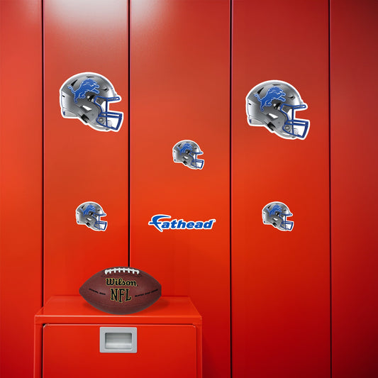 Detroit Lions - 5 Helmet Minis (Mixed Sizes) - Official NFL - Reusable Vinyl Decals