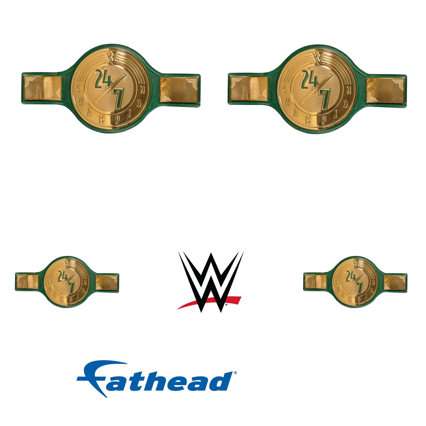 24/7 Title - 5 Minis (Mixed Sizes) - Official WWE - Reusable Vinyl Decals