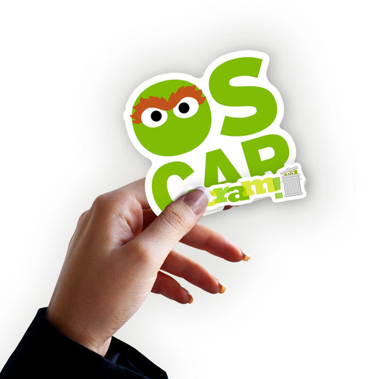 Oscar The Grouch - 5 Typography Minis (Mixed Sizes) - Official Sesame Street - Sesame Street - Reusable Vinyl Decals