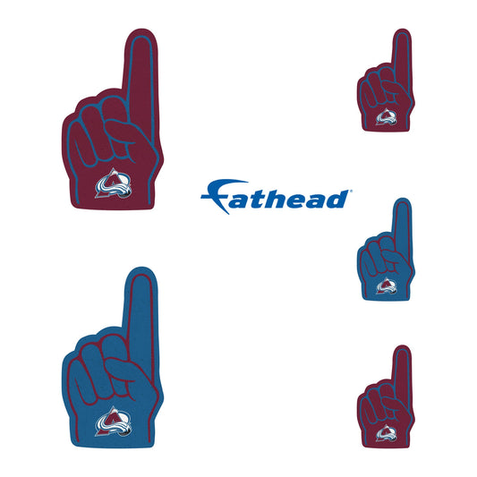 Colorado Avalanche - 5 Foam Finger Minis (Mixed Sizes) - Official NHL - Reusable Vinyl Decals