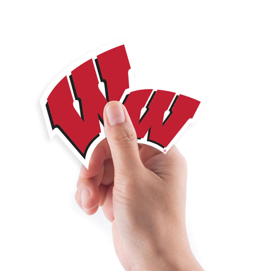 Wisconsin Badgers - 5 Logo Minis (Mixed Sizes) - Official NCAA - Reusable Vinyl Decals