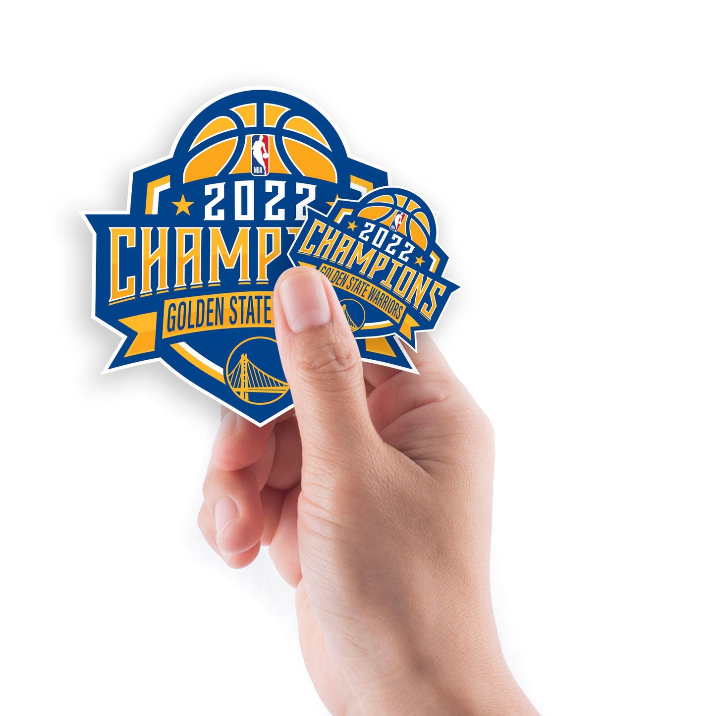 Golden State Warriors - 5 Logo Minis (Mixed Sizes) - Official NBA - 2022 Champions - Reusable Vinyl Decals