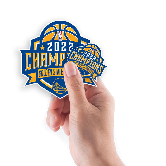 Golden State Warriors - 5 Logo Minis (Mixed Sizes) - Official NBA - 2022 Champions - Reusable Vinyl Decals