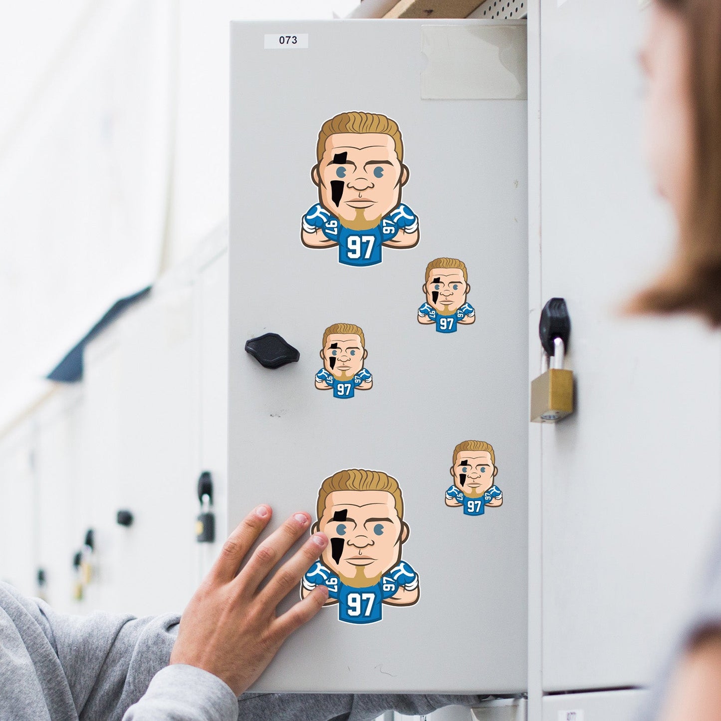 Aidan Hutchinson - 5 Emoji Minis (Mixed Sizes) - Official NFLPA - Detroit Lions - Reusable Vinyl Decals