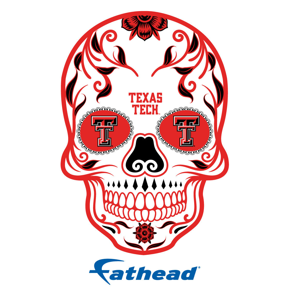 Texas Tech Red Raiders - 5 Sugar Skull Logo Minis (Mixed Sizes) - Official NCAA - Reusable Vinyl Decals