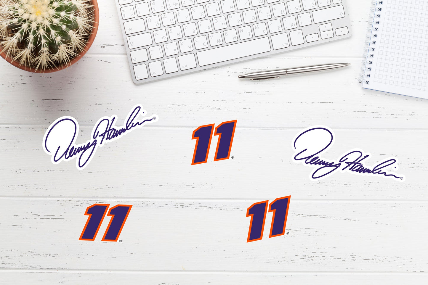 Denny Hamlin - 5 Logo Minis (Mixed Sizes) - Official NASCAR - Reusable Vinyl Decals