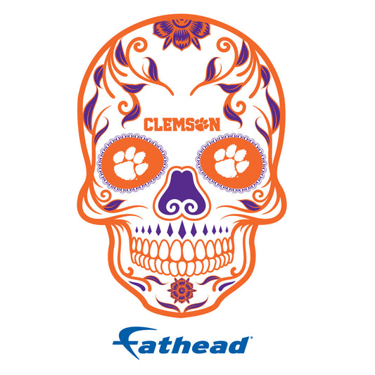 Clemson Tigers - 5 Sugar Skull Logo Minis (Mixed Sizes) - Official NCAA - Reusable Vinyl Decals