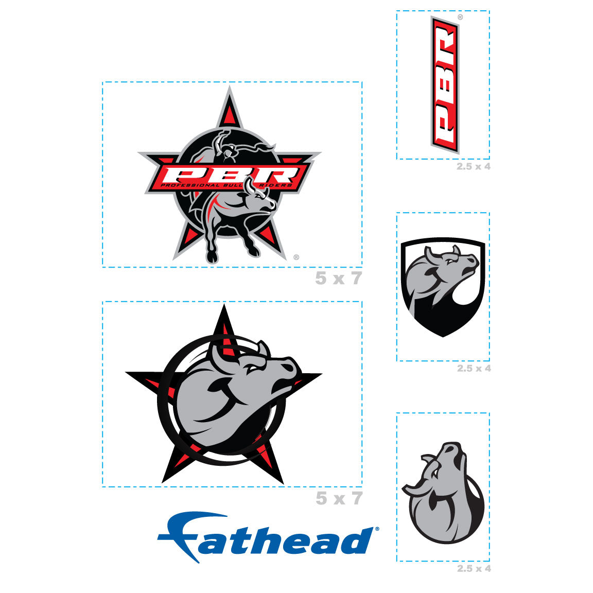 PBR:  Bulls Minis        - Officially Licensed Pro Bull Riding Removable     Adhesive Decal