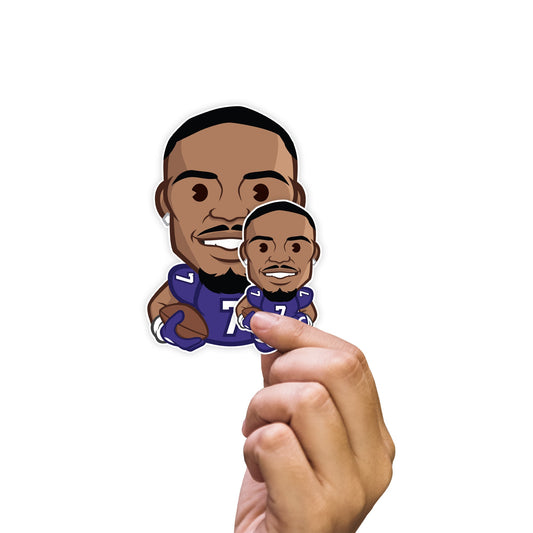 Rashod Bateman - 5 Emoji Minis (Mixed Sizes) - Official NFLPA - Baltimore Ravens - Reusable Vinyl Decals