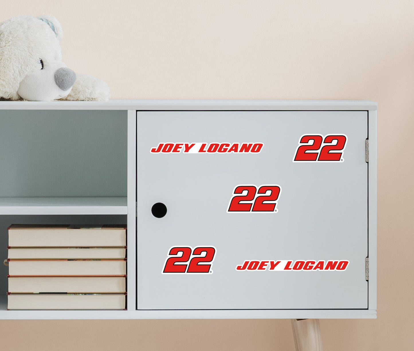 Joey Logano - 5 Logo Minis (Mixed Sizes) - Official NASCAR - Reusable Vinyl Decals