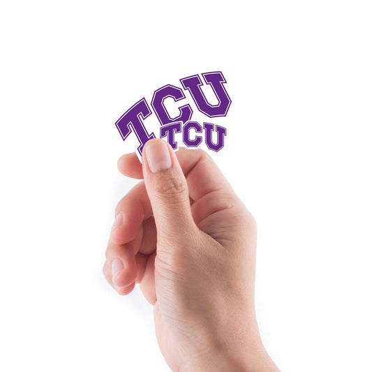 Texas Christian U - 5 Logo Minis (Mixed Sizes) - Official NCAA - TCU Horned Frogs - Reusable Vinyl Decals