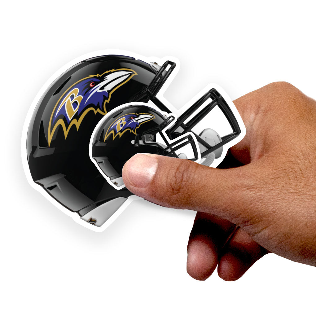 Baltimore Ravens - 5 Helmet Minis (Mixed Sizes) - Official NFL - Reusable Vinyl Decals