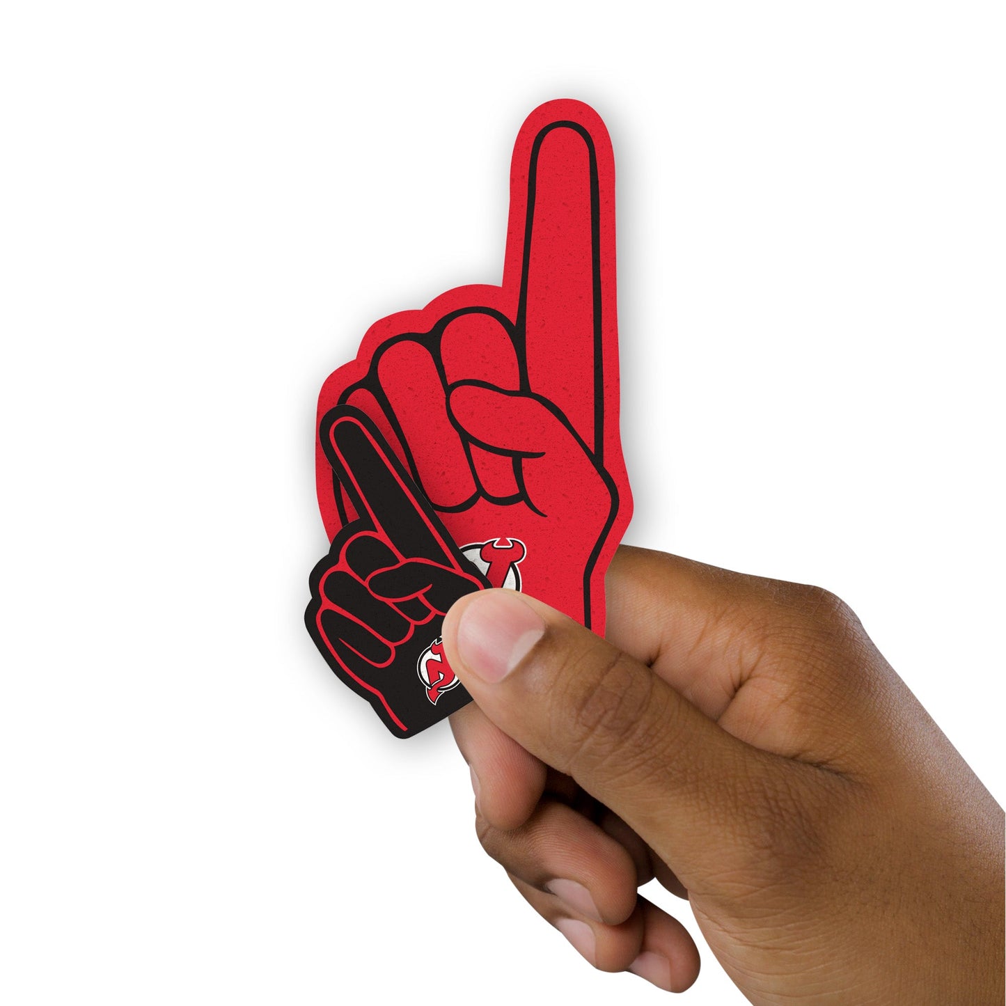 New Jersey Devils - 5 Foam Finger Minis (Mixed Sizes) - Official NHL - Reusable Vinyl Decals