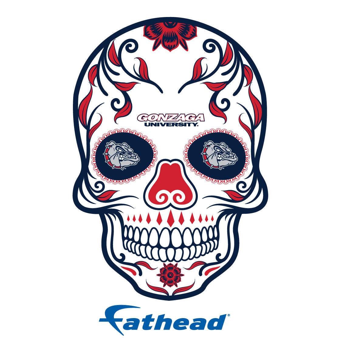 Gonzaga Bulldogs - 5 Sugar Skull Logo Minis (Mixed Sizes) - Official NCAA - Reusable Vinyl Decals