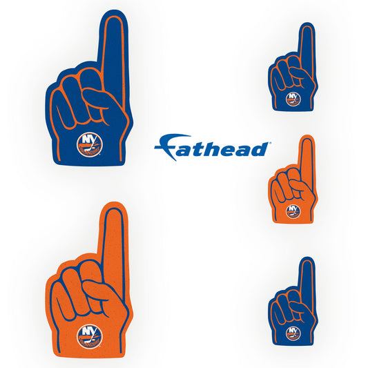 New York Islanders - 4 Foam Finger Minis (Mixed Sizes) - Official NHL - Reusable Vinyl Decals