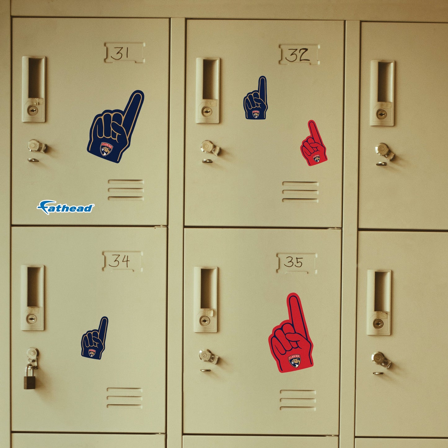 Florida Panthers - 5 Foam Finger Minis (Mixed Sizes) - Official NHL - Reusable Vinyl Decals