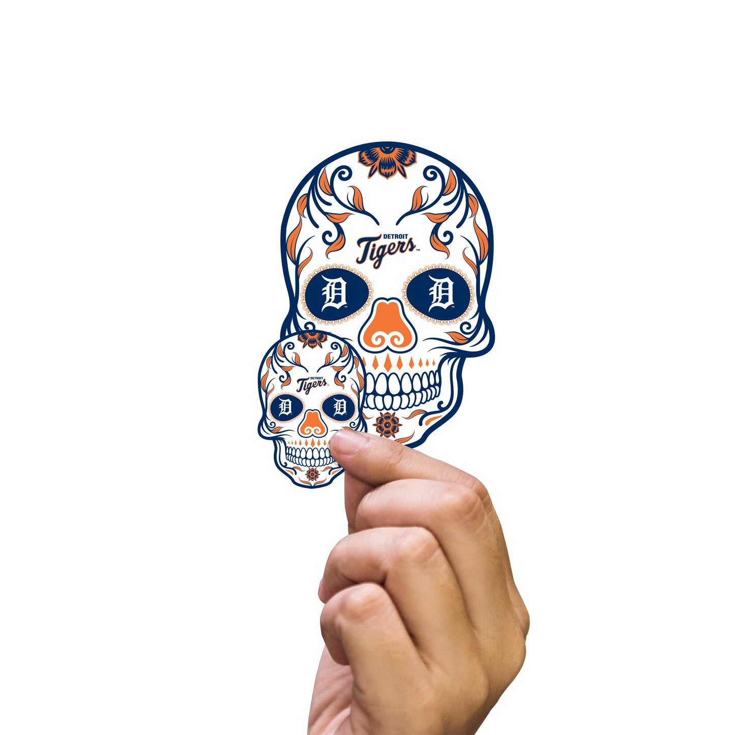 Detroit Tigers - 5 Sugar Skull Logo Minis (Mixed Sizes) - Official MLB - Reusable Vinyl Decals