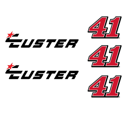 Cole Custer #41 - 5 Logo Minis (Mixed Sizes) - Official NASCAR - Reusable Vinyl Decals