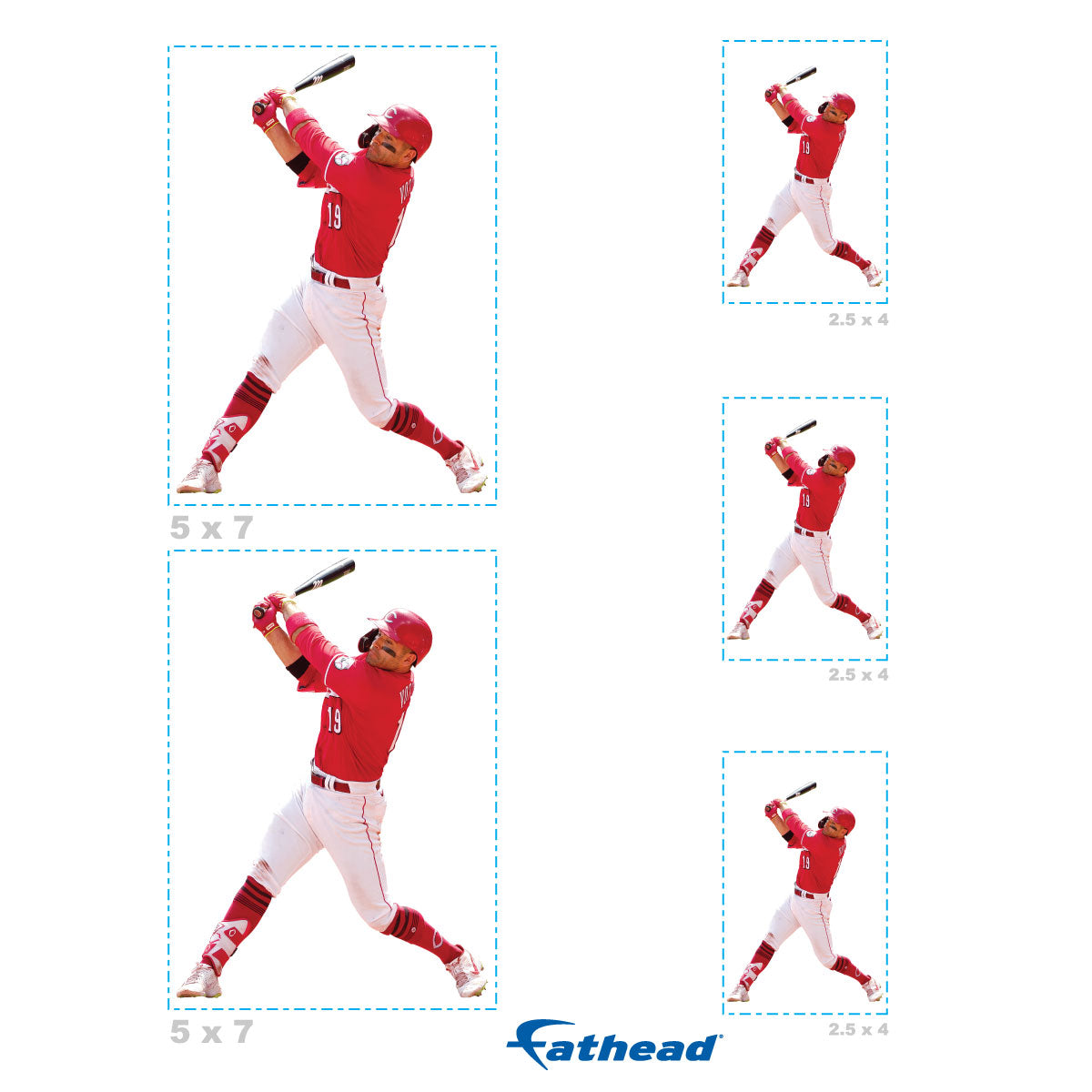 Joey Votto - 5 Player Minis (Mixed Sizes) - Official MLB - Cincinnati Reds - Reusable Vinyl Decals