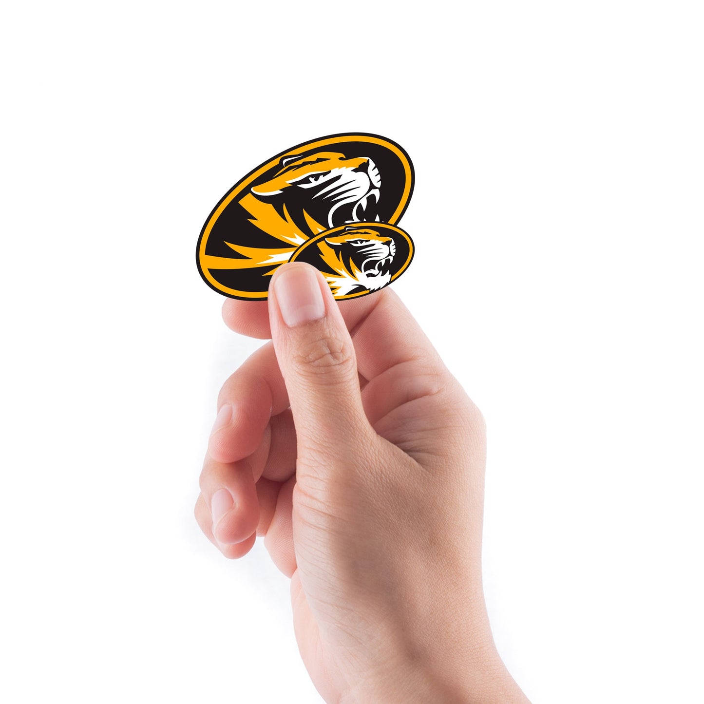 U of Missouri - 5 Logo Minis (Mixed Sizes) - Official NCAA - Missouri Tigers - Reusable Vinyl Decals