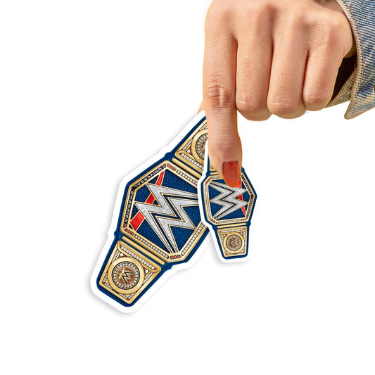 Blue Universal Title - 5 Minis (Mixed Sizes) - Official WWE - Reusable Vinyl Decals
