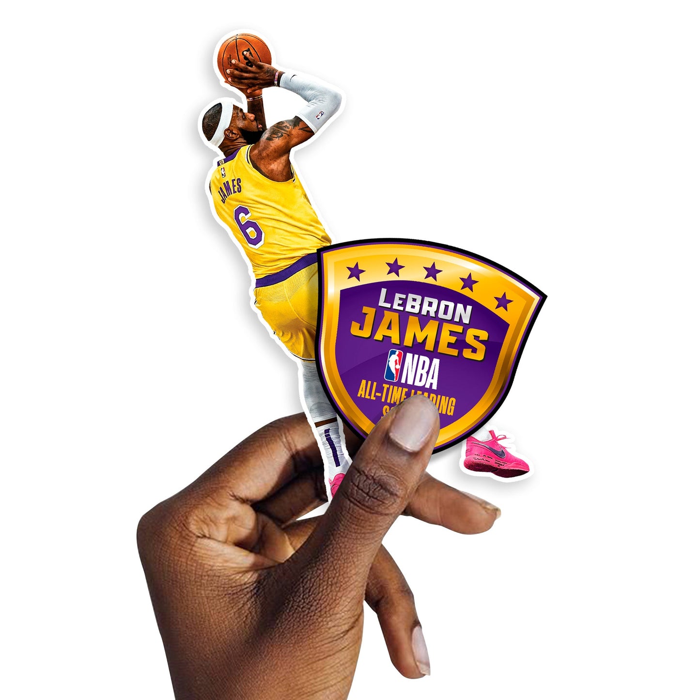 LeBron James - 5 Shot Minis (Mixed Sizes) - Official NBA - Los Angeles Lakers - Reusable Vinyl Decals