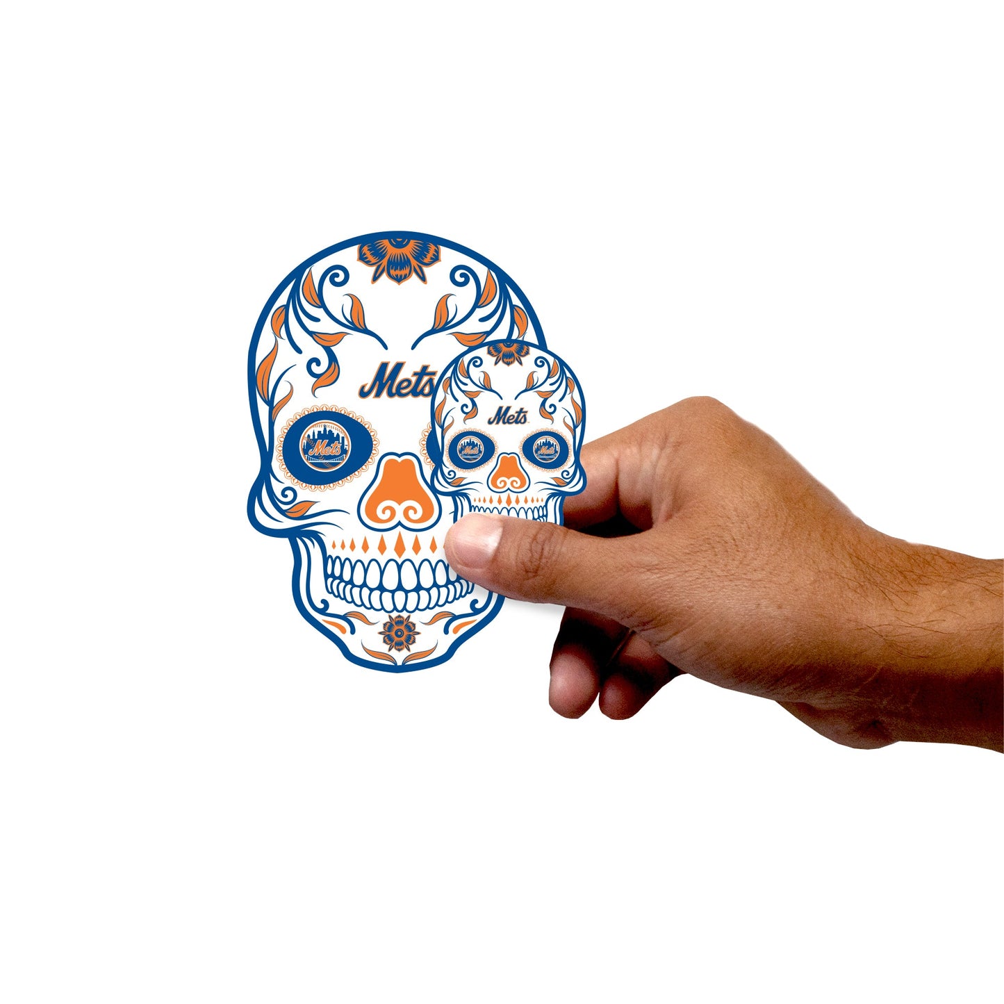 New York Mets - 5 Sugar Skull Logo Minis (Mixed Sizes) - Official MLB - Reusable Vinyl Decals