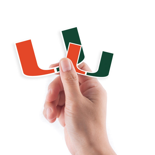 Miami Hurricanes - 5 Logo Minis (Mixed Sizes) - Official NCAA - Reusable Vinyl Decals
