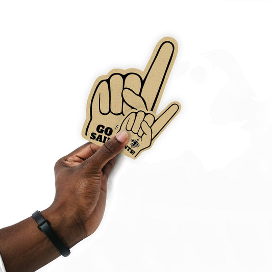 New Orleans Saints - 4 Foam Finger Minis (Mixed Sizes) - Official NFL - Reusable Vinyl Decals