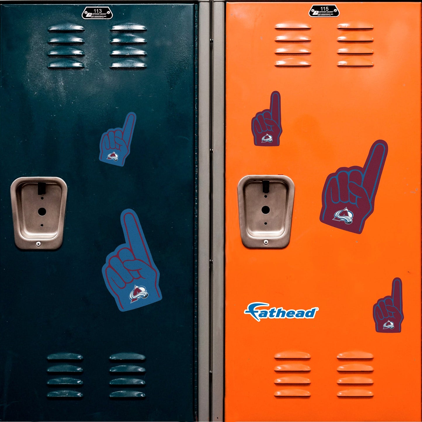 Colorado Avalanche - 5 Foam Finger Minis (Mixed Sizes) - Official NHL - Reusable Vinyl Decals