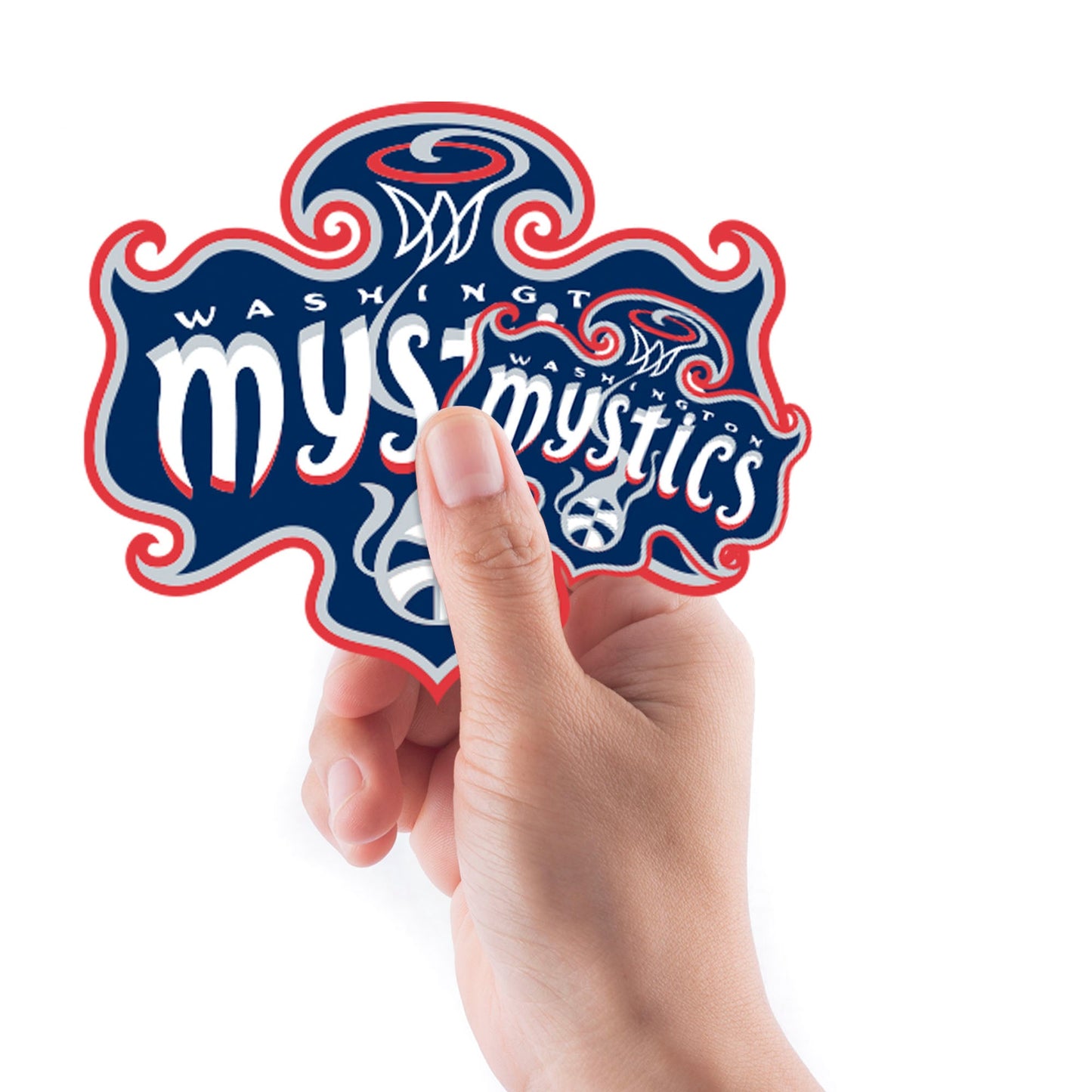 Washington Mystics - 5 Logo Minis (Mixed Sizes) - Official WNBA - Reusable Vinyl Decals