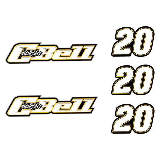 Christopher Bell - 5 Logo Minis (Mixed Sizes) - Official NASCAR - Reusable Vinyl Decals