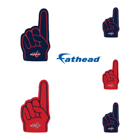 Washington Capitals - 4 Foam Finger Minis (Mixed Sizes) - Official NHL - Reusable Vinyl Decals