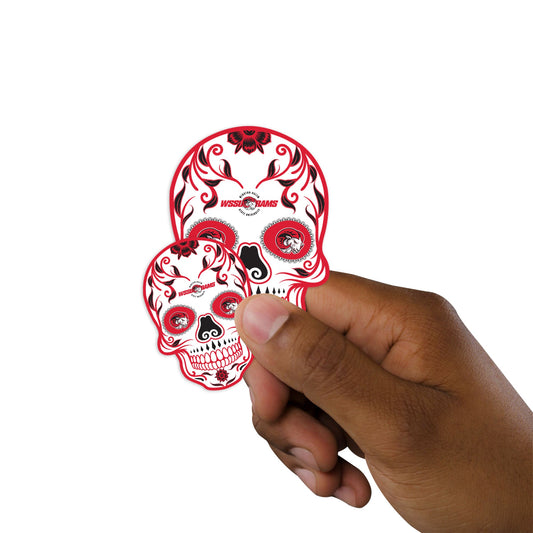 Winston-Salem State Rams - 5 Sugar Skull Logo Minis (Mixed Sizes) - Official NCAA - Reusable Vinyl Decals