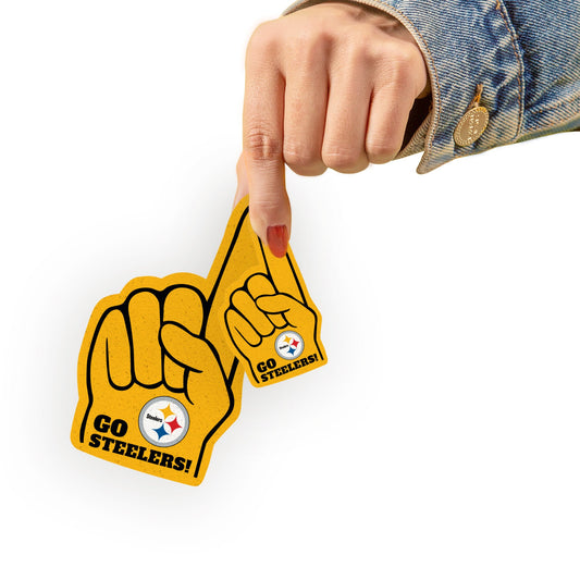 Pittsburgh Steelers - 4 Foam Finger Minis (Mixed Sizes) - Official NFL - Reusable Vinyl Decals