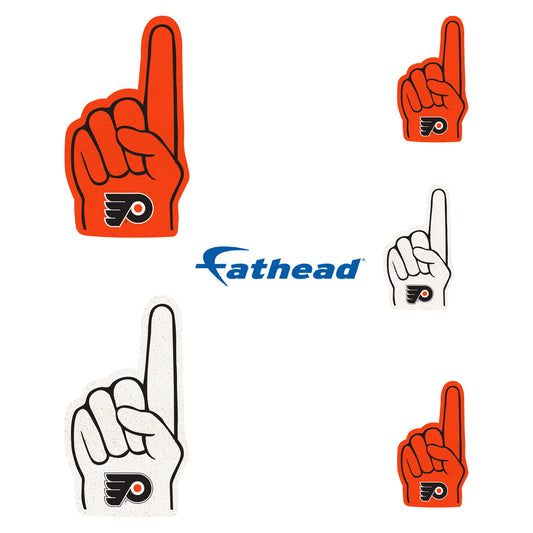 Philadelphia Flyers - 5 Foam Finger Minis (Mixed Sizes) - Official NHL - Reusable Vinyl Decals