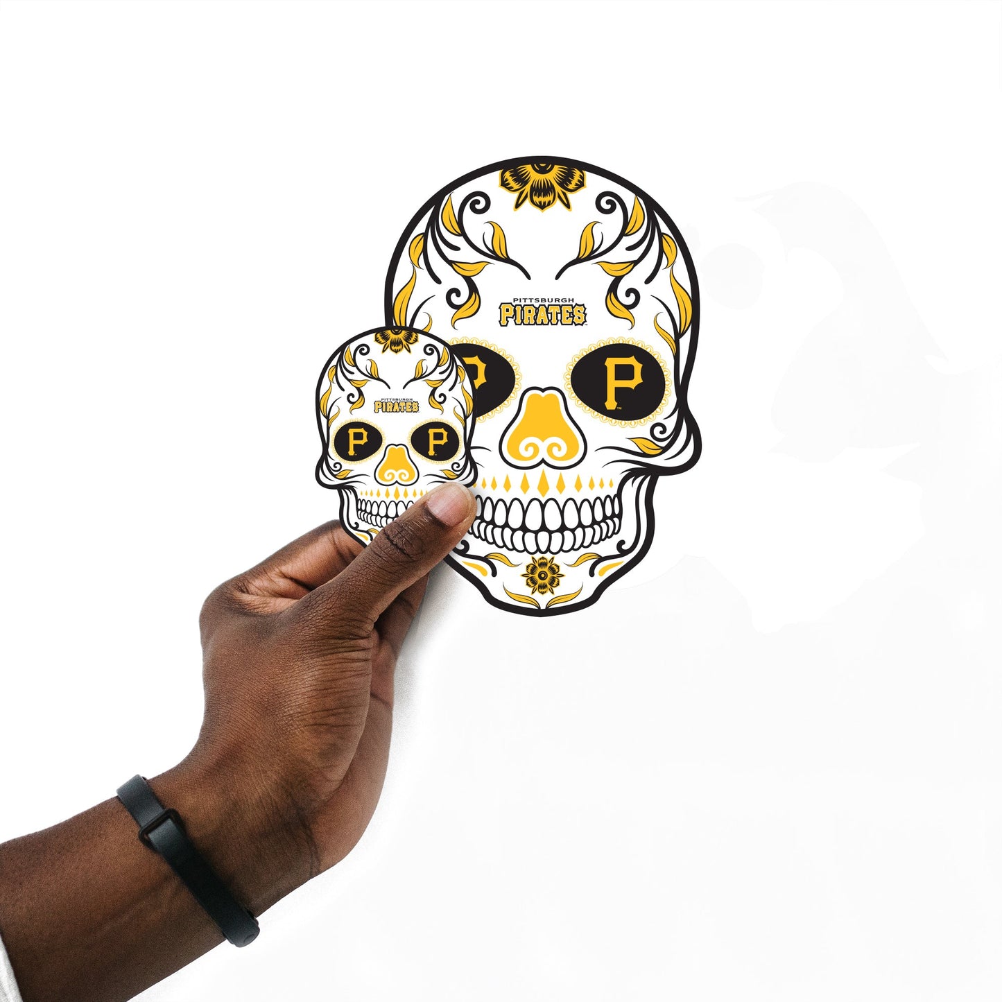 Pittsburgh Pirates - 5 Sugar Skull Logo Minis (Mixed Sizes) - Official MLB - Reusable Vinyl Decals