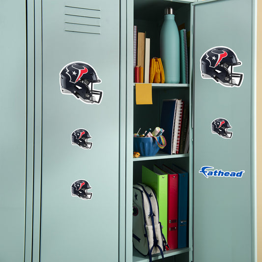 Houston Texans - 5 Helmet Minis (Mixed Sizes) - Official NFL - Reusable Vinyl Decals