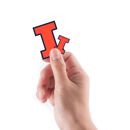 Illinois Fighting Illini - 5 Logo Minis (Mixed Sizes) - Official NCAA - Reusable Vinyl Decals